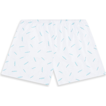 Adult Feather Print Short Pajama , Aqua - Pajamas - 4