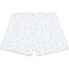Adult Feather Print Short Pajama , Aqua - Pajamas - 4 - thumbnail