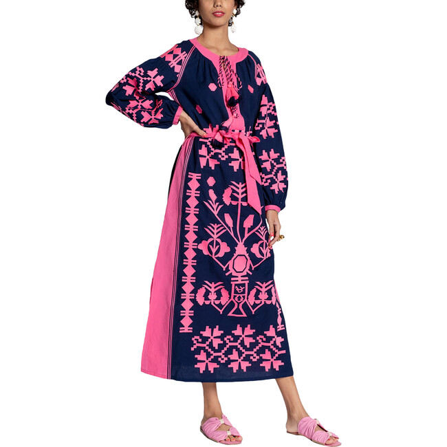 Women's Stephanie Dress, Navy/Pink - Dresses - 1
