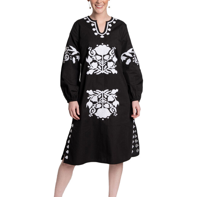 Women's Kris Midi Dress, Black/White