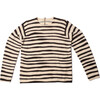 Women's Honey Crewneck Painterly Stripe, Black/Oyster - Sweaters - 1 - thumbnail