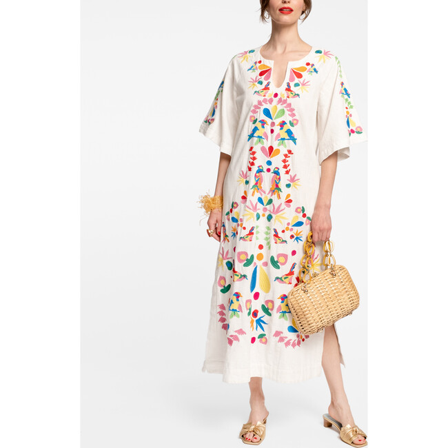 Women's Dreamy Caftan-Bird Is The Word, Oyster - Dresses - 2