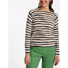 Women's Honey Crewneck Painterly Stripe, Black/Oyster - Sweaters - 2