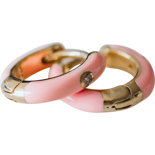 Hug Me Huggie Earrings, Coral