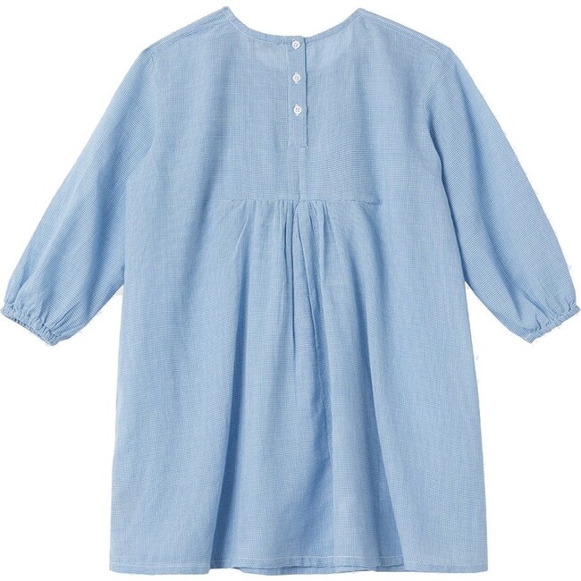 Coral Dress, Blue Microcheck