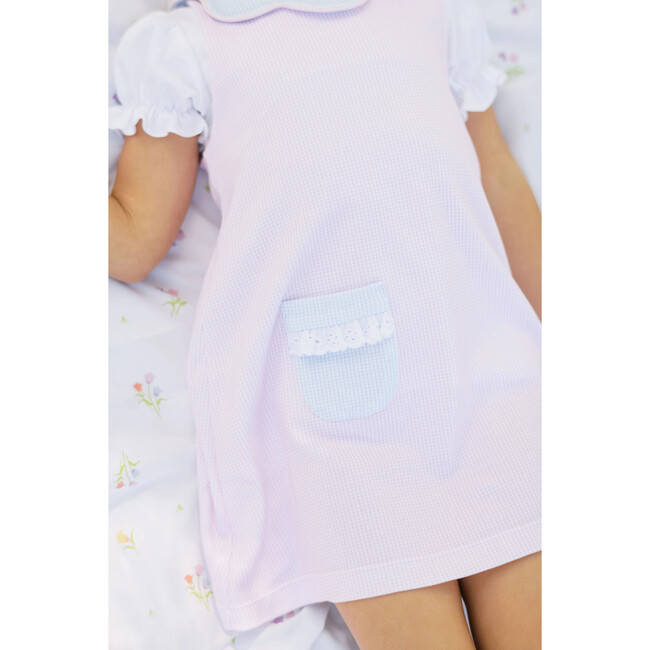 Julie Jumper, Pink, Blue Mini Gingham - Dresses - 3