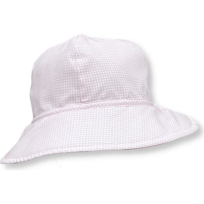 Beach Bucket Hat, Pink Mini Gingham