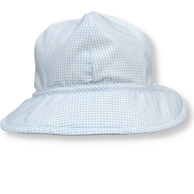 Beach Bucket Hat, Blue Mini Gingham