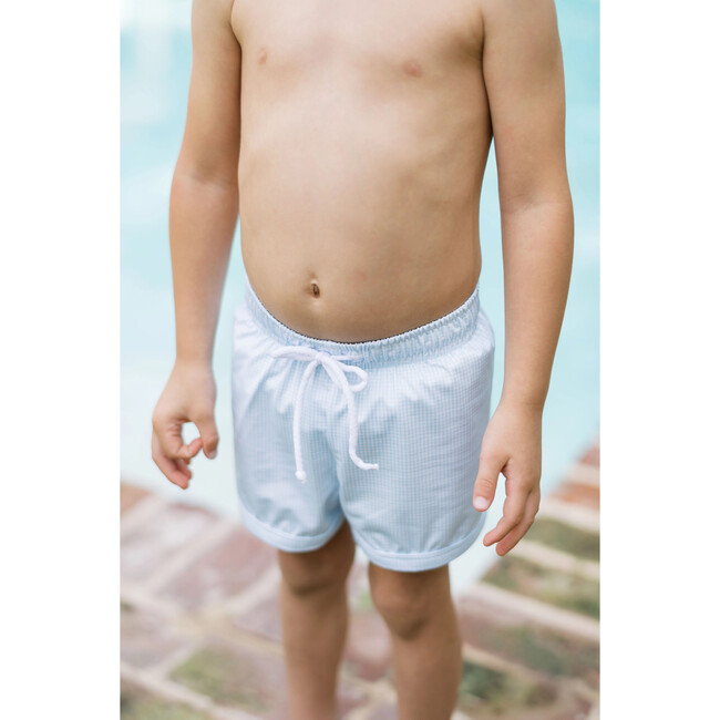 Barnes Bathing Suit, Blue MG, White - Swim Trunks - 5