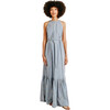 Women's Corsica Halter Dress, Dusty Blue Field Flower - Dresses - 1 - thumbnail