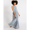 Women's Corsica Halter Dress, Dusty Blue Field Flower - Dresses - 5