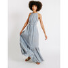 Women's Corsica Halter Dress, Dusty Blue Field Flower - Dresses - 6