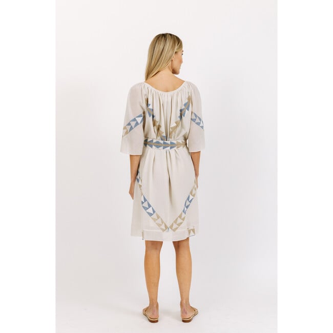 Women's Seville Short Dress, Grecian Jamdani - Dresses - 5