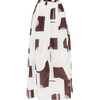Women's Ocean Skirt Shadow Play Print, Chocolate - Skirts - 1 - thumbnail