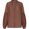 Women's Eddy shirt, Chocolate - Blouses - 1 - thumbnail