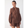 Women's Eddy shirt, Chocolate - Blouses - 2