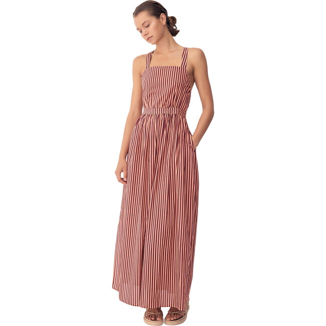Women's Dahlia Dress, Mimosa Stripe