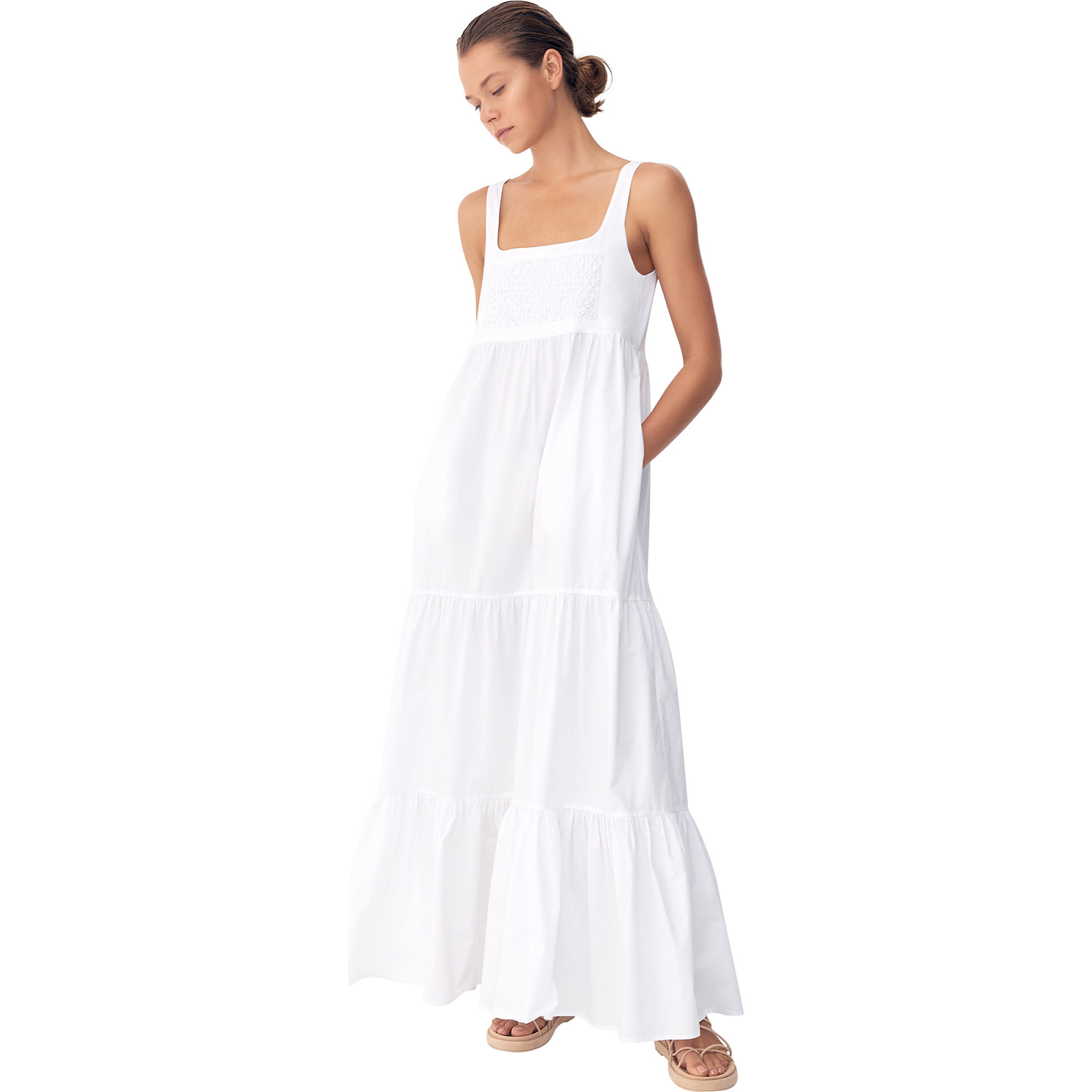 25SS new/PATOU ベルト付きマキシドレス MaxiDress White 25SS new/PATOU ベルト付きマキシドレス MaxiDress White