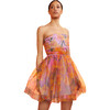 Women's Daffodil Strapless Organza Dress, Pink/Orange - Dresses - 1 - thumbnail