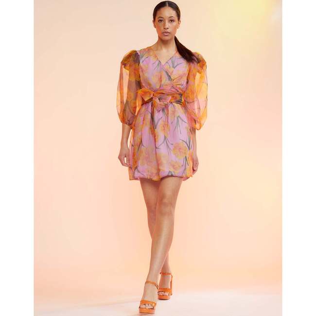 Women's Daffodil Organza Wrap Dress, Pink - Dresses - 4