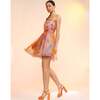 Women's Daffodil Strapless Organza Dress, Pink/Orange - Dresses - 3