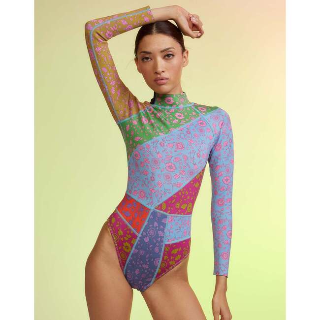 Women's Patchwork Wetsuit, Multi - Dresses - 3