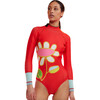Women's Flower Wetsuit, Red - One Pieces - 1 - thumbnail