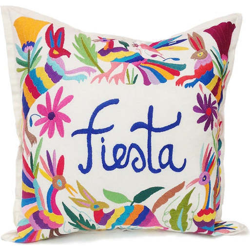 Otomi Embroidered Pillowcase, Fiesta