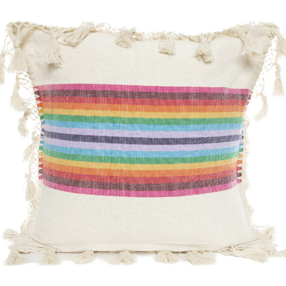 Woven Pillowcase, Rainbow