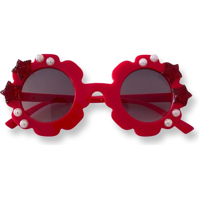 Red Stars Cami Flower Sunnies, Red - Sunglasses - 1