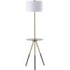 Myra Floor Lamp with Glass Table and Built-In USB, Gold - Lighting - 1 - thumbnail