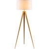 Romanza 62" Postmodern Tripod Floor Lamp with Drum Shade, Matte Gold/White - Lighting - 1 - thumbnail