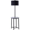 Shenna Floor Lamp with Table and Built-In USB, Faux Marble/Black - Lighting - 1 - thumbnail