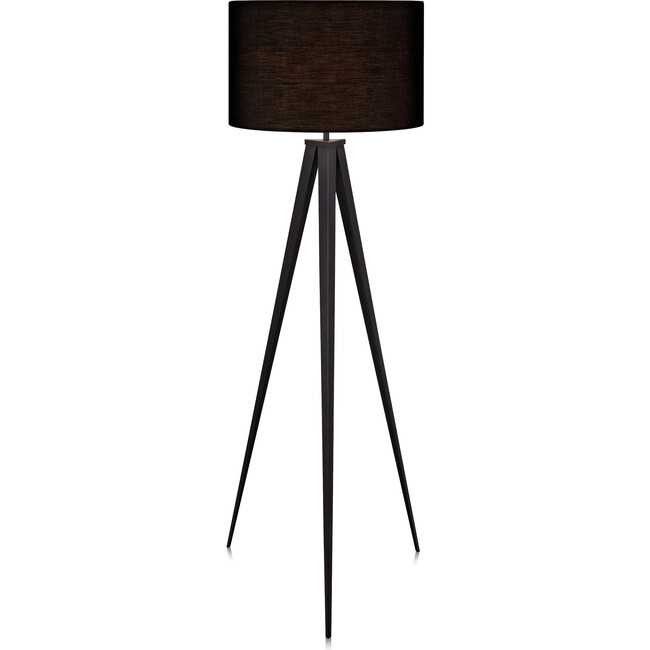 Romanza 61.81" Postmodern Tripod Floor Lamp with Drum Shade, Matte Black