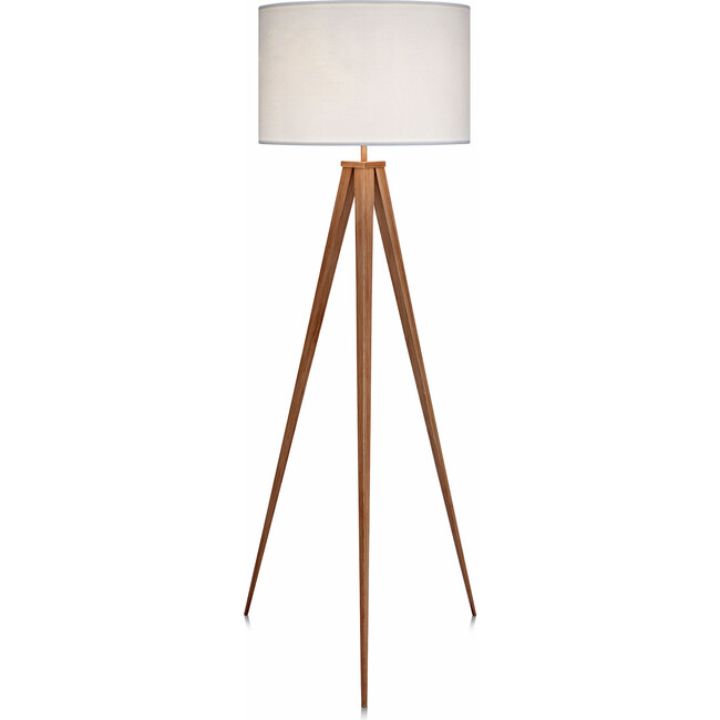 Romanza 61.81" Postmodern Tripod Floor Lamp with Drum Shade, Natural/White