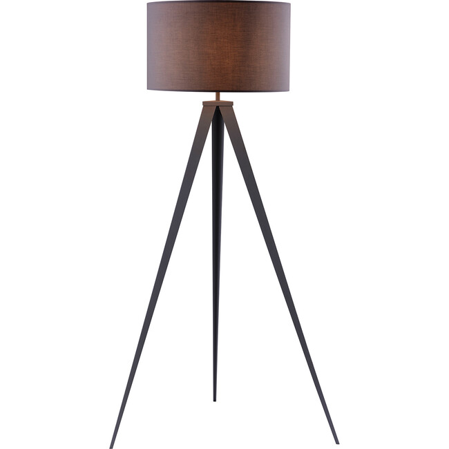 Romanza 62" Postmodern Tripod Floor Lamp with Drum Shade, Gray