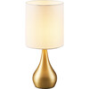 Sarah Metal Table Lamp with Touch Light, Cream Fabric Shade, Polish Brass Finish - Lighting - 1 - thumbnail