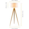 Romanza 62" Postmodern Tripod Floor Lamp with Drum Shade, Matte Gold/White - Lighting - 3