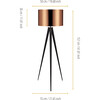 Romanza 61.81" Postmodern Tripod Floor Lamp with Drum Shade, Matte Black/Copper - Lighting - 3