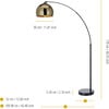 Arquer Arc Floor Lamp With Gold Shade And Black Marble Base - Lighting - 3