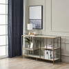 Sarah Metal Table Lamp with Touch Light, Cream Fabric Shade, Polish Brass Finish - Lighting - 2