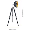 Fascino 63" Industrial Metal Tripod Floor Lamp with Dish Shade, Black/Gold - Lighting - 3