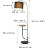 Danna 65" Modern Metal Arc Floor Lamp with Table and USB Port, Black - Lighting - 3