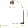 Arquer Arc 66.93" Metal Floor Lamp with Bell Shade, Rose Gold - Lighting - 3