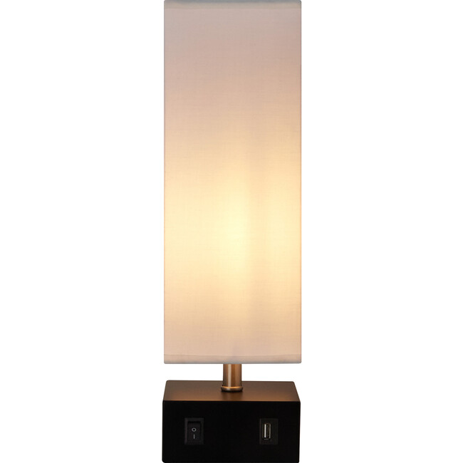 Colette 14.5" Modern Metal Table Lamp with USB Port, Black/White - Lighting - 4