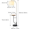 Danna Arc Floor Lamp with USB Port, Wood Table, Marble Base and White Shade - Lighting - 3