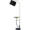 Danna 65" Modern Metal Arc Floor Lamp with Table and USB Port, Black - Lighting - 4