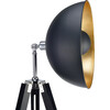 Fascino 63" Industrial Metal Tripod Floor Lamp with Dish Shade, Black/Gold - Lighting - 4