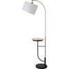 Danna Arc Floor Lamp with USB Port, Wood Table, Marble Base and White Shade - Lighting - 4