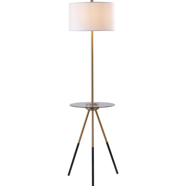 Myra Floor Lamp with Glass Table and Built-In USB, Gold - Lighting - 4